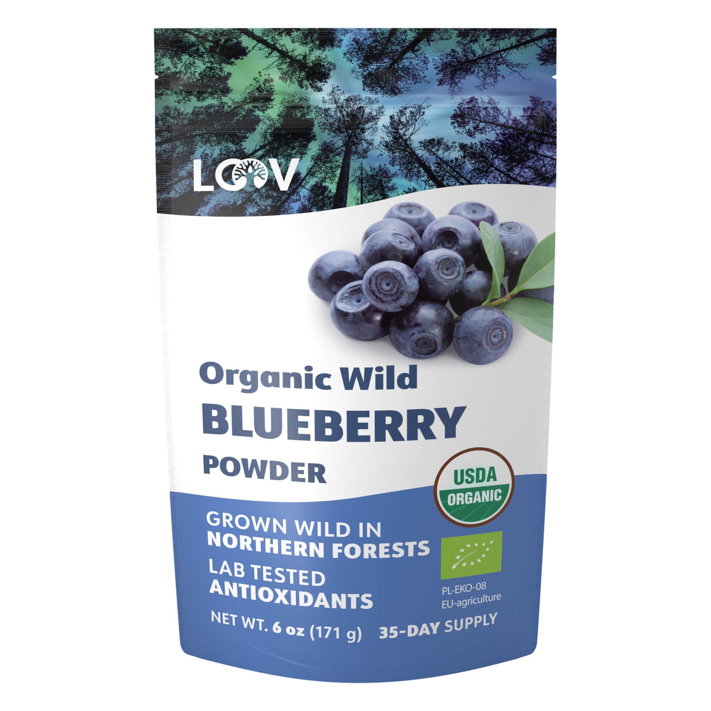 LOOV - ORGANIC WILD BLUEBERRY POWDER (FREEZE-DRIED) - 91G, 171G, 250G