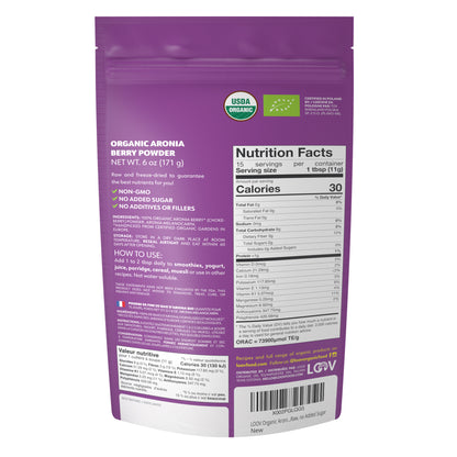 LOOV - ORGANIC ARONIA (CHOKE) BERRY POWDER (FREEZE-DRIED) - 171G
