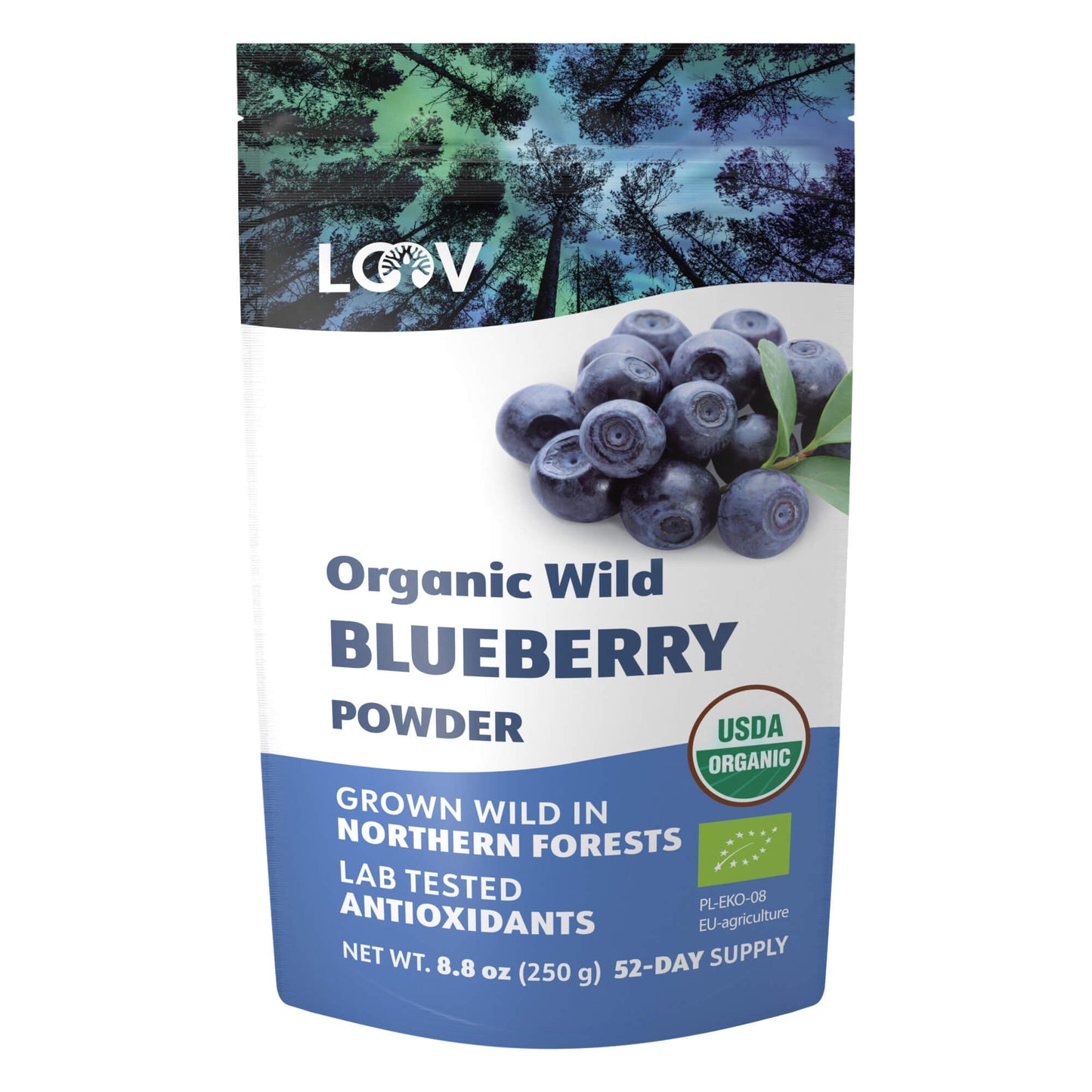 LOOV - ORGANIC WILD BLUEBERRY POWDER (FREEZE-DRIED) - 91G, 171G, 250G