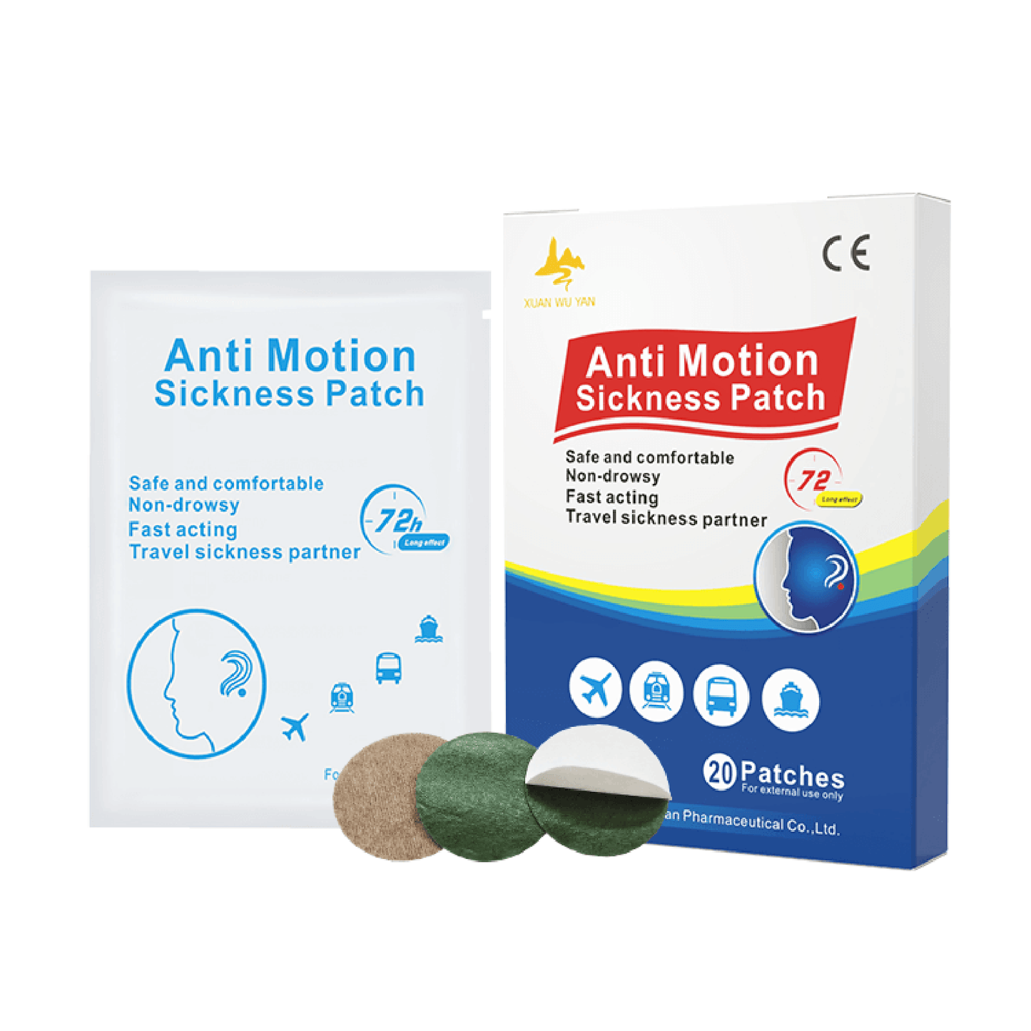 ANTI MOTION SICKNESS PATCH - RELIEF UP TO 72 HOURS - 20 PATCHES
