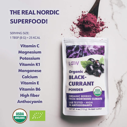 LOOV - ORGANIC BLACK-CURRANT POWDER (FREEZE-DRIED)