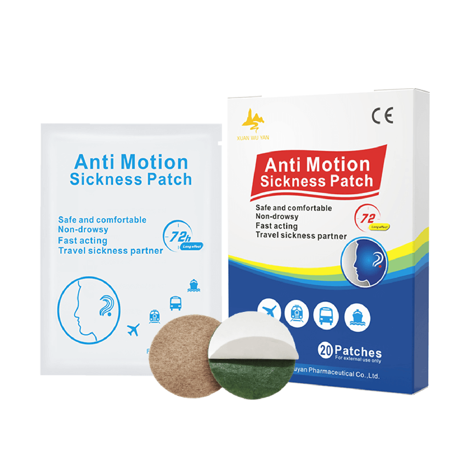 ANTI MOTION SICKNESS PATCH - RELIEF UP TO 72 HOURS - 20 PATCHES