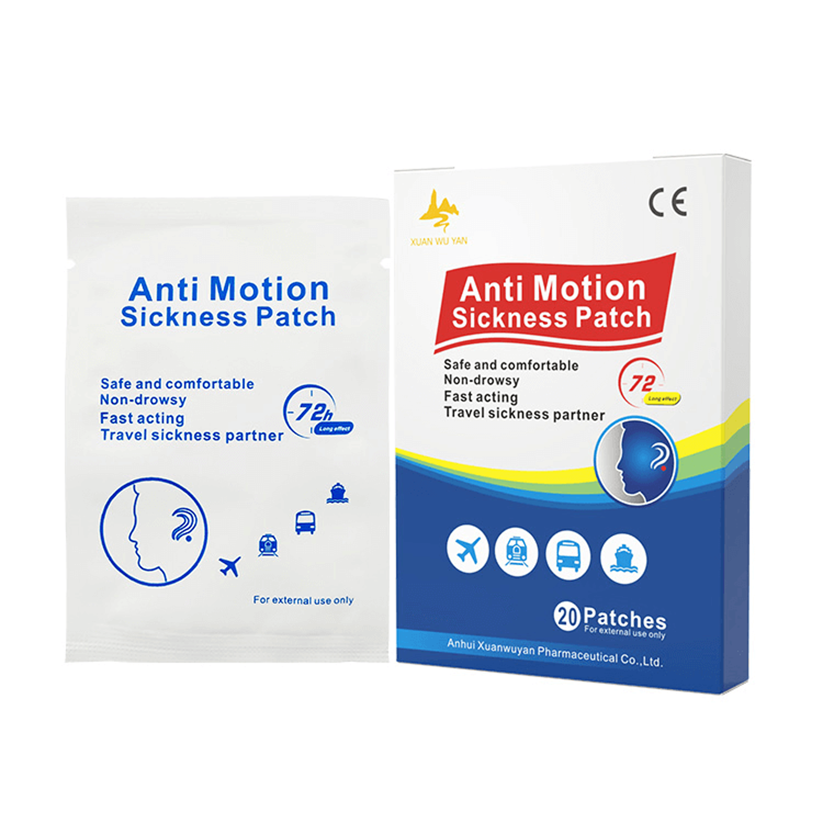 ANTI MOTION SICKNESS PATCH - RELIEF UP TO 72 HOURS - 20 PATCHES