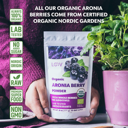 LOOV - ORGANIC ARONIA (CHOKE) BERRY POWDER (FREEZE-DRIED) - 171G
