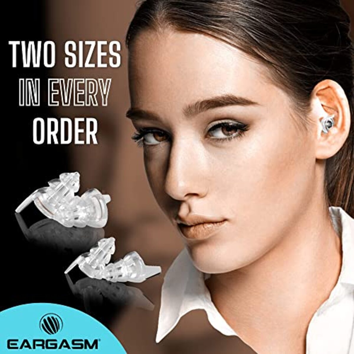 EARGASM HIGH FIDELITY EARPLUGS - SMALLER EARS OR STANDARD SIZE - TRANSPARENT EDITION