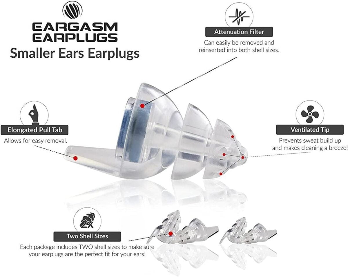 EARGASM HIGH FIDELITY EARPLUGS - SMALLER EARS OR STANDARD SIZE