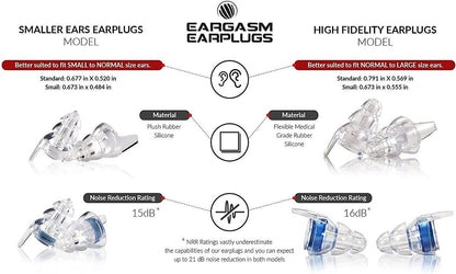 EARGASM HIGH FIDELITY EARPLUGS - SMALLER EARS OR STANDARD SIZE