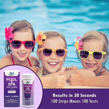 SJ WAVE - 7 IN 1 POOL & SPA TEST STRIPS (100'S)