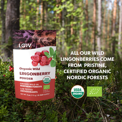 LOOV - ORGANIC WILD LINGONBERRY POWDER (FREEZE-DRIED) - 113G