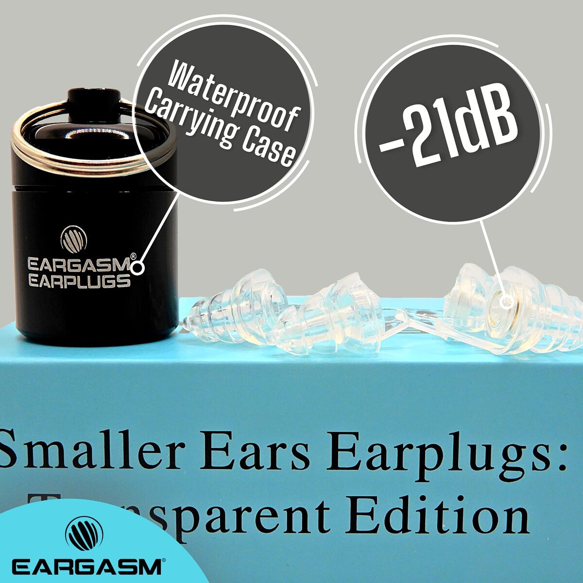 EARGASM HIGH FIDELITY EARPLUGS - SMALLER EARS OR STANDARD SIZE - TRANSPARENT EDITION