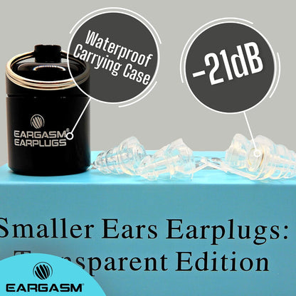 EARGASM HIGH FIDELITY EARPLUGS - SMALLER EARS OR STANDARD SIZE - TRANSPARENT EDITION