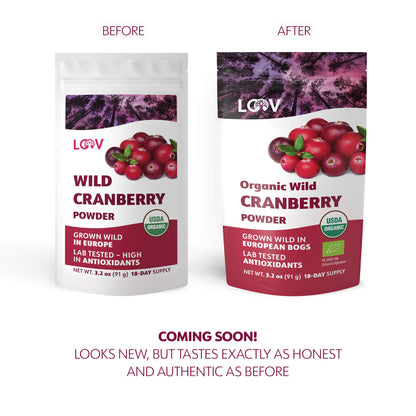 LOOV - ORGANIC WILD CRANBERRY POWDER (FREEZE-DRIED) - 91G