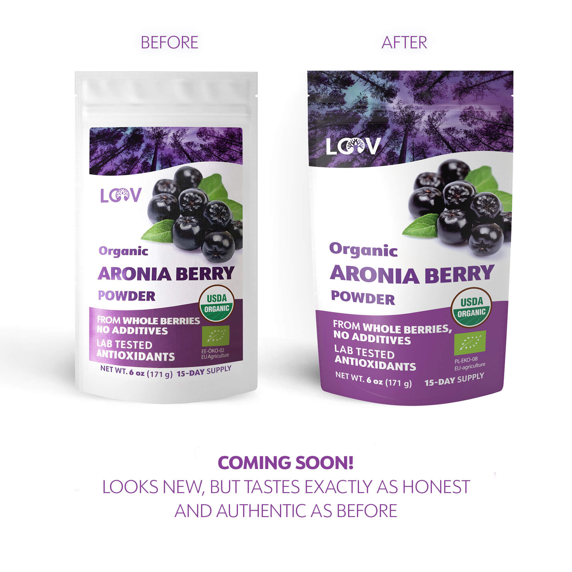 LOOV - ORGANIC ARONIA (CHOKE) BERRY POWDER (FREEZE-DRIED) - 171G