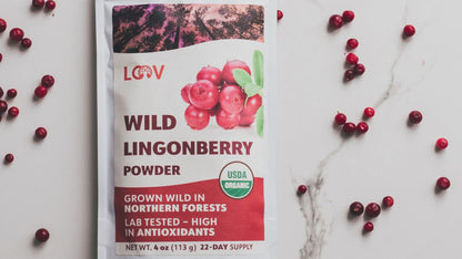 LOOV - ORGANIC WILD LINGONBERRY POWDER (FREEZE-DRIED) - 113G