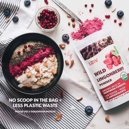 LOOV - ORGANIC WILD LINGONBERRY POWDER (FREEZE-DRIED) - 113G