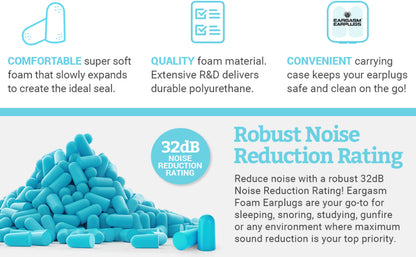 EARGASM - FOAM EARPLUGS - 600 COUNT - (300 PAIRS)