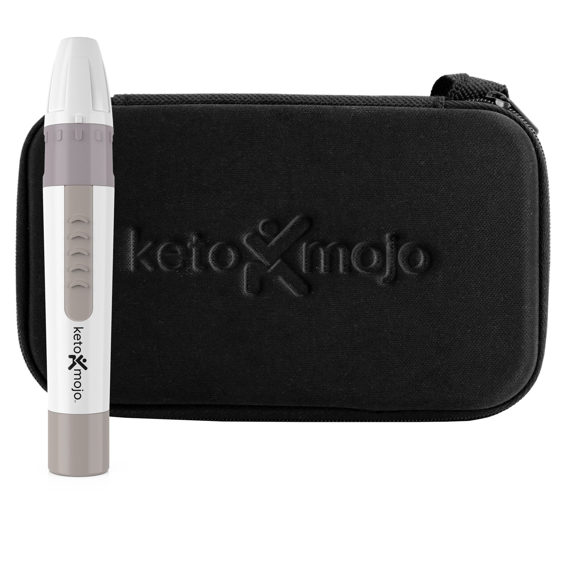 The Keto-Mojo Blood Ketone and Glucose meter comes with a high-quality accessory case and a lancet device.