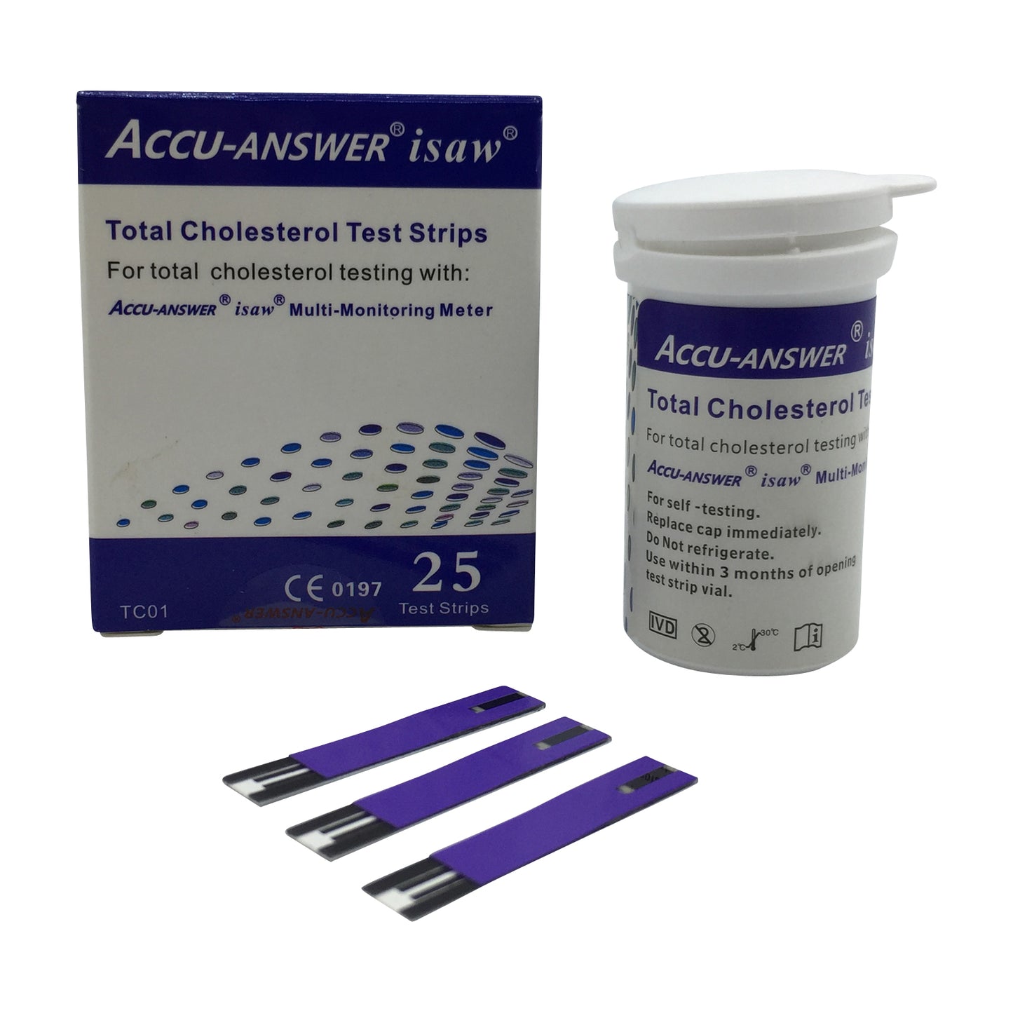 ACCU-ANSWER® ISAW® TOTAL CHOLESTEROL BLOOD TEST STRIPS (10 or 25)