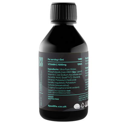 LIPOLIFE - LVC1 LIPOSOMAL VITAMIN C - 1,000MG PER 5ML - 240ML (SOY)