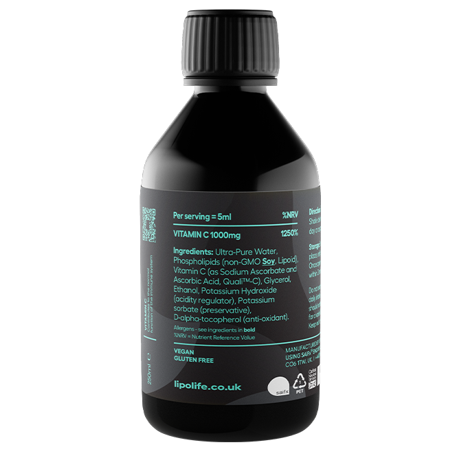 LIPOLIFE - LVC1 LIPOSOMAL VITAMIN C - 1,000MG PER 5ML - 240ML (SOY)