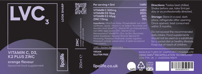 LIPO LIFE - LVC3 VITAMIN C, D3, K2 + ZINC