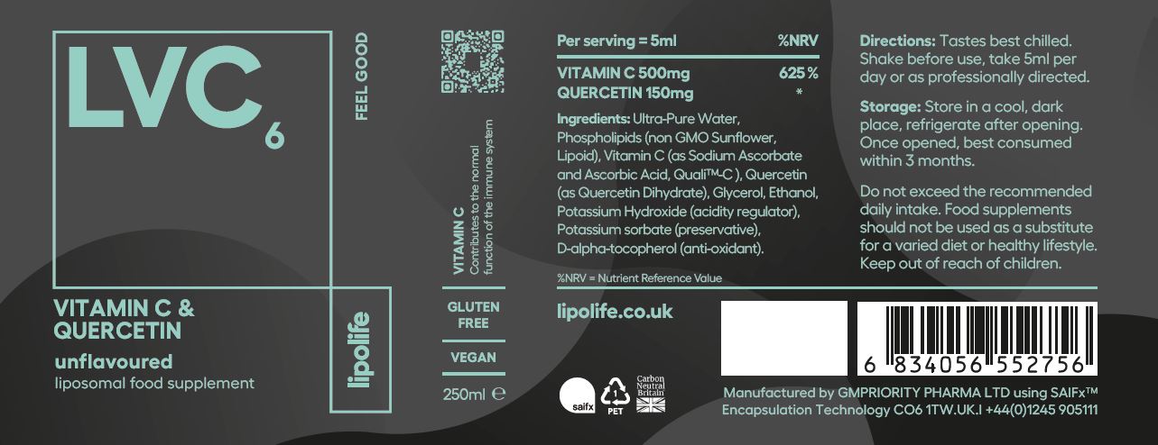 LIPO LIFE - LVC6 VITAMIN C AND QUERCETIN