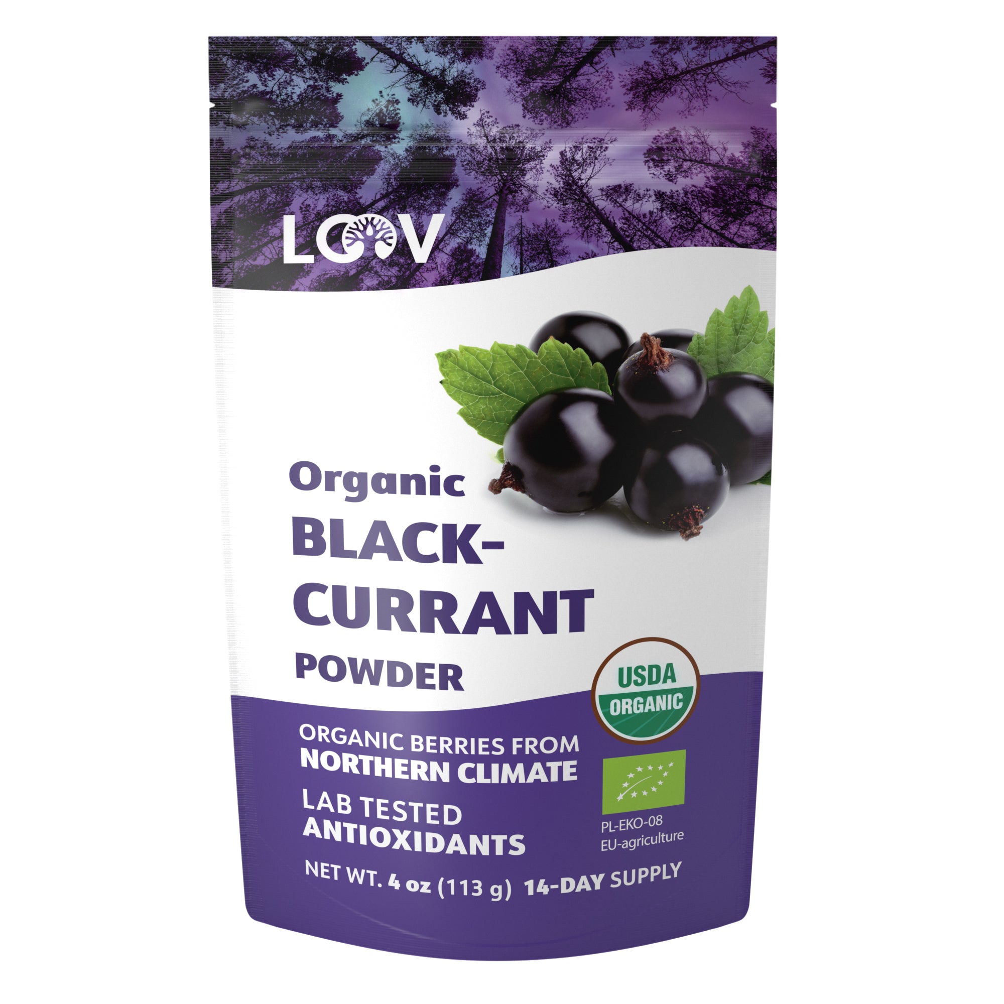 LOOV - ORGANIC BLACK-CURRANT POWDER (FREEZE-DRIED)