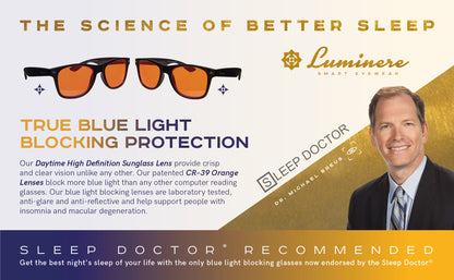 LUMINERE BLUE LIGHT BLOCKING GLASSES - DR MICHAEL BREUS