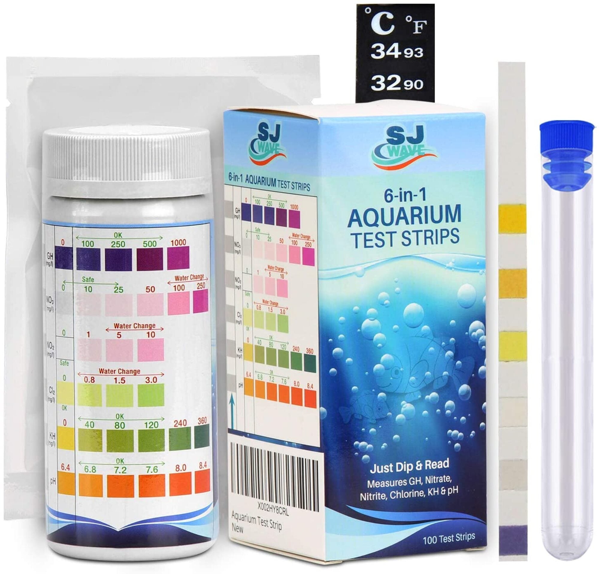 SJ WAVE - 6 IN 1 AQUARIUM TEST STRIP KIT (100'S)