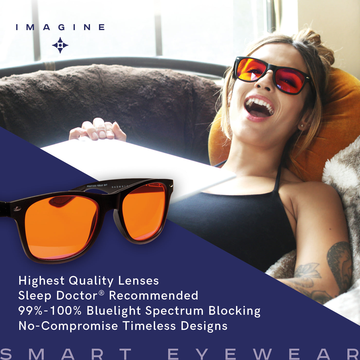 LUMINERE BLUE LIGHT BLOCKING GLASSES - DR MICHAEL BREUS